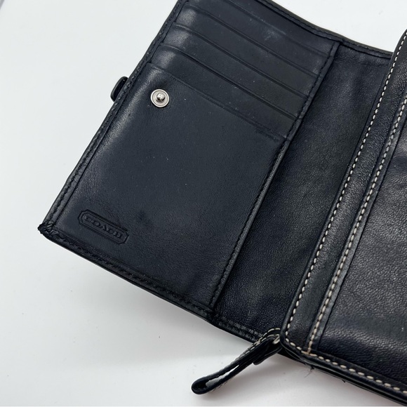 Coach Vintage Buckle Soho Trifold Leather Wallet Black - Picture 8 of 13